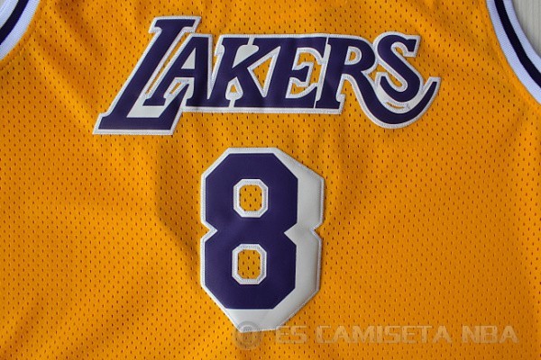 Camiseta Bryant #8 Los Angeles Lakers Retro Amarillo - Haga un click en la imagen para cerrar